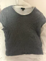 Massimo Dutti グレー レイヤード 半袖 Tシャツ Sのサムネイル