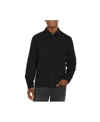 ダナ キャラン ニューヨーク メンズ トップス シャツ コーデュロイ コットン DKNY Mens Philip Cotton Corduroy Shirt Black ブラックのサムネイル
