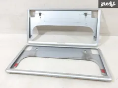 TOYOTA トヨタ 純正 ナンバープレート ナンバーフレーム 【2枚】 縦 約17cm×横 約33.5cm 穴間 約21cm 08407-00280 シルバー系 即納 棚のサムネイル