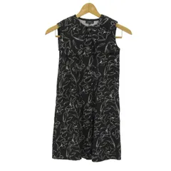 グリーンレーベルリラクシング ワンピース トップス  花柄 リネン混 キッズ 女の子用 110サイズ ブラック green label relaxing 【中古】のサムネイル