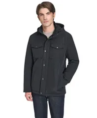 コールハーン メンズ アウター ジャケット・ブルゾン ナイロン コットン ジャケット Cole Haan Mens CottonTouch Nylon Field Jacket Black ブラックのサムネイル