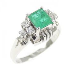 Pt1000 純pt 天然エメラルド1.00ct ダイヤ リング 12.5号 - メルカリ