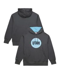 ミッチェルネス メンズ アウター パーカー・スウェット Mitchell Ness Mens Anthracite Utahockey Club Playoff Pullover Hoodie Antのサムネイル