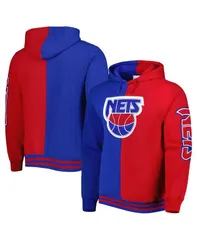 ミッチェルネス メンズ アウター パーカー・スウェット トール ジャージー パーカー Mitchell Ness Mens BlueRed New Jersey Nets Big Tall Hardwのサムネイル