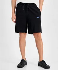 ヒューゴボス メンズ ボトムス ハーフパンツ・ショーツ ショートパンツ ロゴ Hugo Boss Mens Logo Patch 9 Shorts Black ブラックのサムネイル