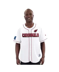 スターター メンズ トップス シャツ ジャージー Starter Mens White Arizona Cardinals Relay FullButton Baseball Jersey Whiteのサムネイル