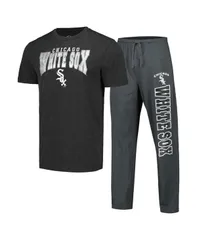 コンセプツ スポーツ メンズ トップス Tシャツ パンツ Conceptsport Mens Charcoal Black Chicago White Sox Meter Tshirt and Panのサムネイル