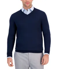 アルファニ メンズ アウター ニット・セーター Vネック セーター 長袖 Alfani Mens LongSleeve VNeck Merino Sweater Neo Navy ネイビーのサムネイル