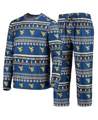 コンセプツ スポーツ メンズ トップス Tシャツ パンツ セーター Conceptsport Mens Navy West Virginia Mountaineers Ugly Sweater Lon