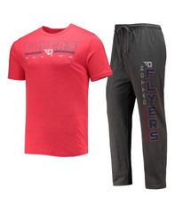 コンセプツ スポーツ メンズ トップス Tシャツ パンツ シャツ Concepts Sport Mens Heathered Charcoal and Red Dayton Flyers Meter
