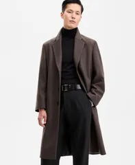 ヒューゴボス メンズ アウター ジャケット・ブルゾン コート Hugo Boss Mens ModernFit Herringbone Overcoat Brown ブラウンのサムネイル