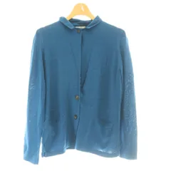 ポールスミス PAUL SMITH ニットジャケット カーディガン セーター M ターコイズブルー 黒 ブラック /SS ■OSのサムネイル