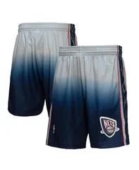 ミッチェルネス メンズ ボトムス ハーフパンツ・ショーツ ショートパンツ ジャージー Mitchell Ness Mens Gray Blue New Jersey Nets 200607 Hardwのサムネイル