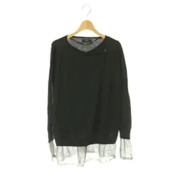 ディーゼル DIESEL レイヤード調 ダメージ加工 ニット カットソー 長袖 XS ダークグレー グレー /HK ■OS