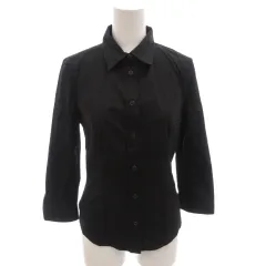 プラダ PRADA シャツ ブラウス ストレッチ 長袖 38 黒 ブラック /FF ■GY62のサムネイル