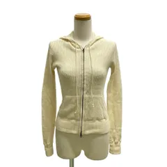 ラルフローレン RALPH LAUREN ジップアップパーカー カシミヤ混 サーマルニット ワッフル編み M アイボリー /TD ■ECD004のサムネイル
