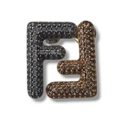 FENDI フェンディ ラインストーン FFロゴ ツートーン ピアス メタル ゴールド シルバーのサムネイル