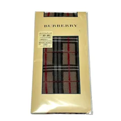 BURBERRY バーバリー ハイソックス丈 23-25cm オリジナルチェック パインコーン ブラウン ノバチェック つま先スルー レディース 靴下 未使用 日本製のサムネイル