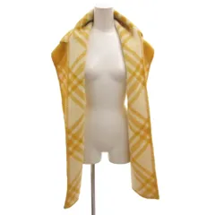 バーバリー BURBERRY ブランケット ポンチョ フード 羽織り ロゴ チェック ウール 黄 イエロー /FF ■GY57のサムネイル