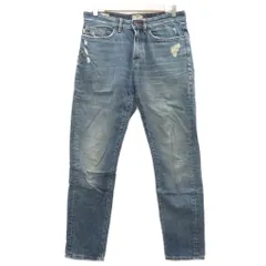 ティンバーランド Timberland デニムパンツ ジーンズ テーパードパンツ 32 青 ブルー ウォッシュ加工 ダメージ加工 ロング丈 /YS34 ■ECA005のサムネイル