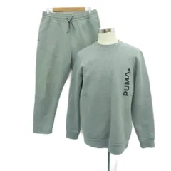 プーマ PUMA スウェット セットアップ 上下 トレーナー テーパードパンツ イージー アンクル丈 L グレー 長袖 ラウンドネック ロゴプリント /HO29 ■ECA005のサムネイル