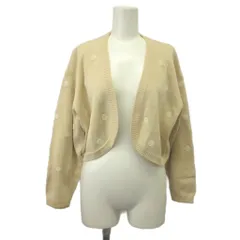 セリーヌ CELINE カーディガン ボレロ 40 ベージュ ドット柄 ノーカラー 長袖 /NP ■GY62のサムネイル