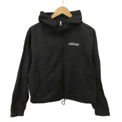 ステューシー STUSSY ジャケット 上着 S 黒 ブラック フード付き ハーフジップ 長袖 /KK ■ECD001のサムネイル