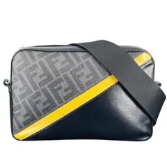 【中古】 Fendi フェンディ FF柄 ダイアゴナル カメラケース 7M0286ALKAF0R2A グレー 黒 ズッカ レザー ショルダーバッグ メンズ ※ファスナープル社外品 25038865 MKのサムネイル