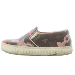 ルイヴィトン LOUIS VUITTON モノグラム チェーンスリッポン スニーカー 34.5 茶色のサムネイル