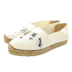 Hermes espadrilles flat shoes, white, size 35.