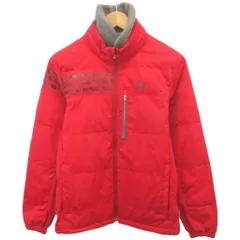 アディダス adidas ダウンジャケット M/M 赤 レッド 3本ライン スタンドカラー 長袖 /KV ■ECA004
