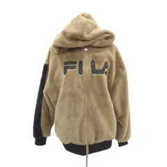 フィラ FILA ボアジャケット ブルゾンジャケット 上着 ミドル丈 L 茶色 ブラウン フード付き ロゴ /HO22 ■ECB002