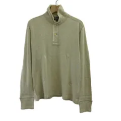 ポロ バイ ラルフローレン Polo by Ralph Lauren トレーナー  スウェット ウール L ライトベージュ 長袖 モックネック ボタン付き /SH ■ECC003のサムネイル