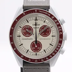 新品同様 稼働 箱/保付 オメガ スウォッチ ムーンスウォッチ SO33M101 QZ クロノグラフ 白文字盤 メンズ腕時計 2000000 5JWY KMT ABC24158 のサムネイル