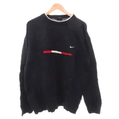 ナイキ NIKE ニット セーター ロゴ刺繍 USA製 長袖 XXL 紺 ネイビー /FF ■ECA002のサムネイル