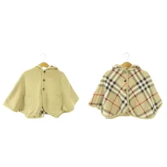 バーバリー BURBERRY リバーシブル ジャケット ポンチョ ケープ フーディ ベビー服 ベージュ 無地 ロゴ刺繍 ノバチェック /MN7 ■ECB001のサムネイル