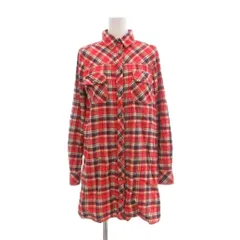 トミーガール tommy girl シャツ ブラウス M ネル生地 赤 紺 ネイビー 白 ホワイト チェック柄 シャツカラー 長袖 /SX ■GY58のサムネイル