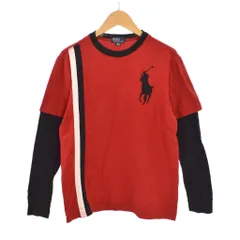 ポロ バイ ラルフローレン Polo by Ralph Lauren レイヤード Tシャツ 長袖 ポニー刺繡 M 赤 レッド ■ECD001のサムネイル