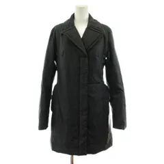 バーバリーズブルーレーベル Burberry's BLUE LABEL ヴィンテージ ナイロンコート ミドル丈 裏地ノバチェック 38 黒 ブラック FNF57-848 /KU ■ECE003