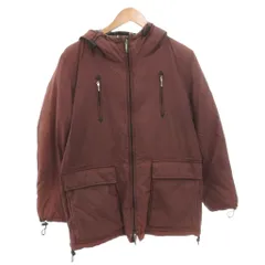 バーバリーブラックレーベル BURBERRY BLACK LABEL ダウンジャケット ブルゾン ロゴ フード 裏地チェック M ボルドー /FF ■GY62のサムネイル