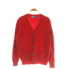 ポロ バイ ラルフローレン Polo by Ralph Lauren カーディガン ニット エルボーパッチ やぎ革 M レッド /MY ■OS ■ECD001
