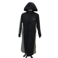 ナイキ NIKE スポーツウェア ベンチコート M 黒 ブラック フード付き ロング丈 /YS13 ■GY61