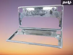【割れ無し】TOYOTA トヨタ 純正 汎用 ナンバーフレーム ナンバープレート ライセンスフレーム 2枚 メッキ 08407-00270 即納 棚のサムネイル