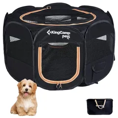 KingCamp ペットサークル ドッグハウス 小型犬 八角形 折りたたみ メッシュサークル 猫 犬 兼用 プレイサークル ペットケージ 軽量 持ち運び 室内 アウトドア キャンプ お出かけ用品 幅広74 cm 高43 cm S 1のサムネイル