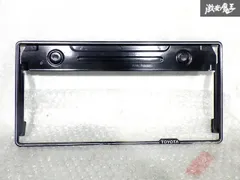 【破損無し！ 即発送！】トヨタ 純正 旧車 ナンバーブレーム ナンバーカバー ライセンスプレート カバー フレーム 単品 黒色 メッキ レトロのサムネイル