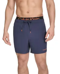カルバンクライン メンズ 水着 ハーフパンツ・ショーツ ロゴ Calvin Klein Mens Logo Elastic Waist Modern Euro 5 Volley Swim Trunks Navy ネイビー