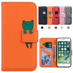 Kedic iPhone SE ケース 手帳型 iPhone7／8／SE2／SE3 用 通用ケース 防塵 耐衝撃TPU素材 かわいい動物 アイホン7／8／SE ケース 2022 カード収納 スタンド機能 傷つけ防止 便利 財布タイプ カバー [4.7インチ 0