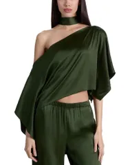 アリスアンドオリビア レディース トップス シャツ ドレープ クロップド Alice and Olivia Rita Draped Cropped Top Dark Fernのサムネイル
