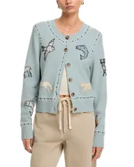 シー レディース アウター カーディガン Sea Winslow Long Sleeve Cardigan Blue ブルーのサムネイル