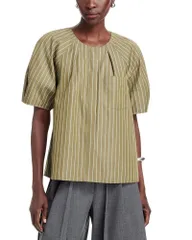 スリーワンフィリップリム レディース トップス シャツ 31 Phillip Lim Striped Lantern Sleeve Top Olive Multi オリーブのサムネイル
